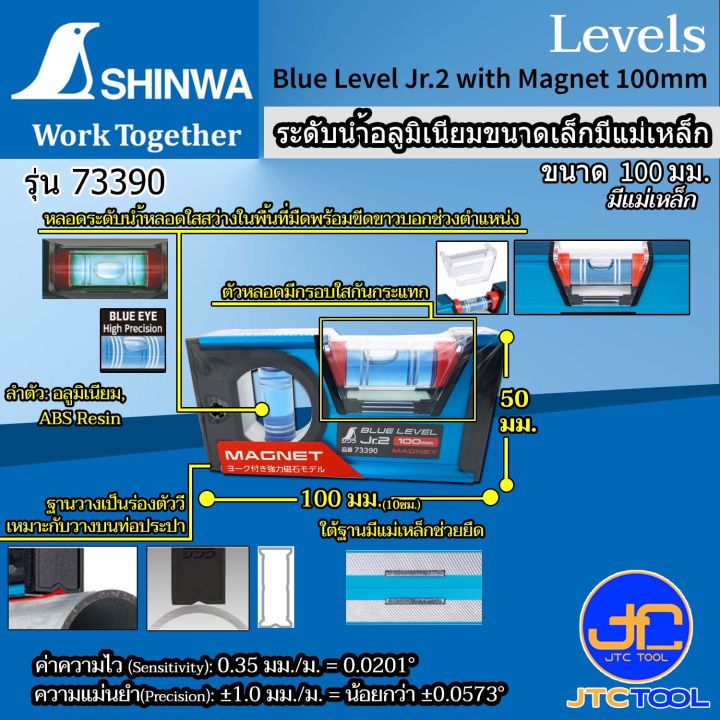 Shinwa ระดับน้ำอลูมิเนียมขนาดเล็ก มีให้เลือก 6 ขนาด(รุ่น) Aluminum