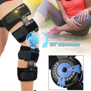 Hinged Knee Brace 120° Adjustable Leg Brace Support Sports Knee Immobilizer with Hinges T-Scope Knee Brace Support