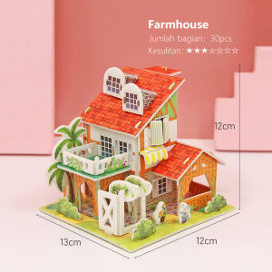 Mainan edukasi puzzle anak 3D bahan foam Jigsaw Puzzle Paper house
