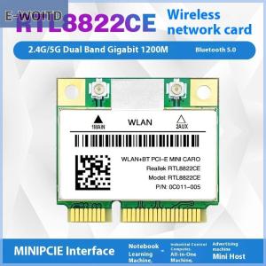 【E-WOITD】 1ชุดสำหรับแล็ปท็อป ชิ้น Windows 10 11 RTL8822CE RTL8821CE WIFI การ์ดและเสาอากาศเครือข่าย802.11AC PCIe BT5.0ขนาดเล็ก