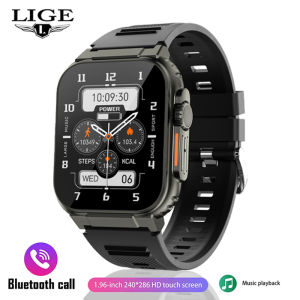 LIGE 2023 AMOLED HD หน้าจอ 600Mah แบตเตอรี่ขนาดใหญ่สมาร์ทนาฬิกาชายและหญิง Bluetooth Call IP68 เครื่องวัดอัตราการเต้นของหัวใจกันน้ํา 100+กีฬา ตัวติดตามฟิตเนส