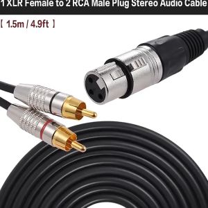 1 XLR Female Plug to 2  Male Plugs Cable for Home Theater and Professional Audio Equipment