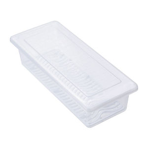 3Pcs Transparent Fish Meat Drain Box Fruit Vegetable Fresh-keeping Box Drain Plate Tray with Lid Kitchen Refrigerator Food Storage Box Fridge Sealed Organizer Box