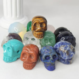 14 Natural Crystal Skull 1" Jewelry Quartz Home Decoration Christmas Gift Quartz Hand Ornaments Home All Saints Day Decoration Merry Christmas Beautiful Meaning The best gift