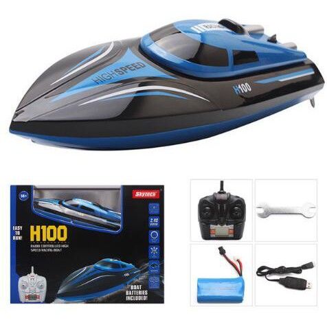 High Speed RC Boat H100 2.4GHz 4 Channel 30km h Racing Remote Control Boat with LCD Screen