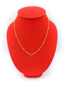 สร้อย สร้อยทอง สร้อยคอทอง ขั้นตุ้ม ขนาด2สลึง ยาว18นิ้ว สร้อยทองชุบไมครอนแท้ 100% (ไม่ลอก ไม่ดํา ไม่เขียว)