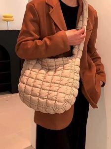 Bubble Cloud Pleated Bag Large Capacity New Korean Style Casual Versatile Bag Checkered Embroidery Crossbody Bag