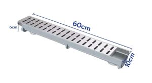 U-Shaped Washbasin Kitchen Drain 304 Stainless Steel Cover + Resin Sink Rain Grate