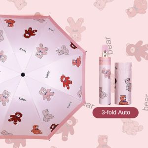 Rainbow rabbit folding automatic Umbrella fibrella original UV mini pocket small size waterproof windproof
