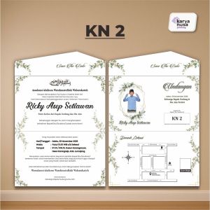Undangan Khitan Semi Amplop ( ISI 30 PCS ) Elegan Desain Custom Bahan Berkualitas Bonus Lengkap