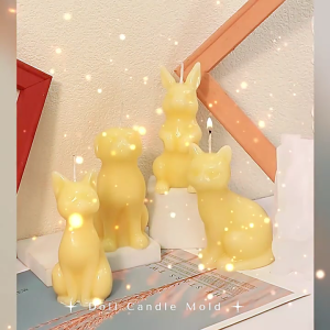 Cat Dog Rabbit Animal Mold for Gypsum Ornaments Easter Christmas Decorations Home Decor Resin Craft