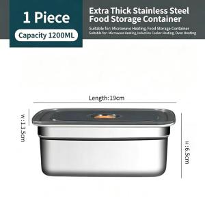 Stainless Steel Camping Lunch Box Sealed Microwave Suitable Bento Box Leak-proof Large Capacity Refrigerator Freezer