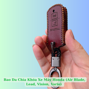 Bao Da Chìa Khóa Xe Máy Honda (Air Blade Lead Vision Vario) Da Bò Nhập Khẩu ITALIA