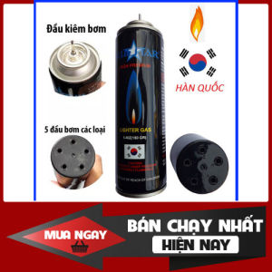 Binh gas bơm hột quẹt bật lửa 270ml bơm dễ dàng an toàn tiện lợi