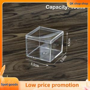 ✨QK shop✨ Square High Transparent Plastic Box Betta Breeding Box Mini Candy Slime Crystal Mud Packaging Box
