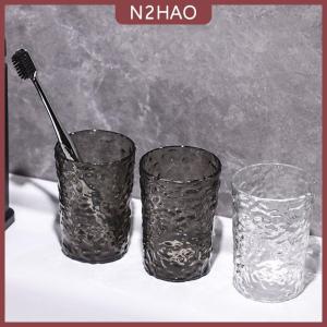 N2HAO Nhựa Nước súc miệng bàn chải đánh răng cup với xử lý Home phòng tắm Tumblers xách tay Mug trong suốt bàn chải đánh răng chủ