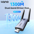 llano Wifi6 Bộ chuyển đổi mạng không dây, e-thể thao lớp, Tri-Band 5400Mbps cho máy tính xách tay Máy tính để bàn Bộ chuyển đổi Ethernet USB Card mạng. 