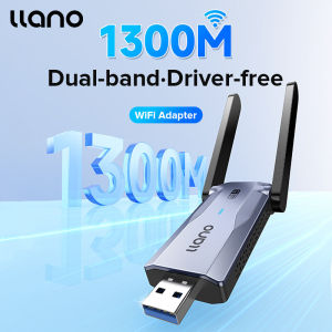 llano WiFi6/WiFi5 USB WiFi Adapter Wireless Network Adapter tri-band driver-free plug-in laptop host receiver external 5400Mbps for Laptop Desktop Windows