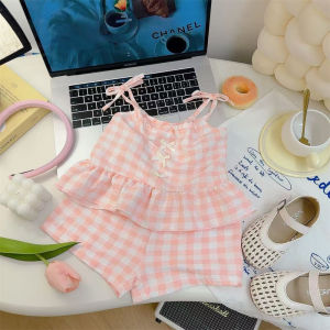 AILEBE Kids Sets Terno For Baby Girls Sleeveless Fashion Cute Formal Casual 2Pcs Set Birthday Party Wedding Christening OOTD Four Seasons All-purpose 6M-5Y