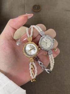 Timetti New pearl fine bracelet vintage niche light luxury style exquisite womens fashion-style quartz watch
