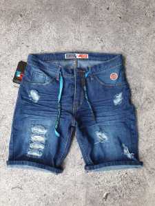 CELANA jeans pendek pria motif ringkel