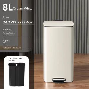 6L/8L/12L/16L/20L/30L Stainless square trash can Bin big with cover for room Office Home Hotel Commercial garbage can with foot pedal kitchen trash can