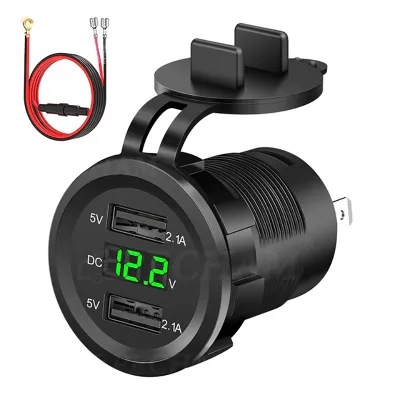 USB Dual Port Charger HP Untuk Motor dan Mobil Teggangan Input 12V/24V Cocok Untuk Para OJOL Riders