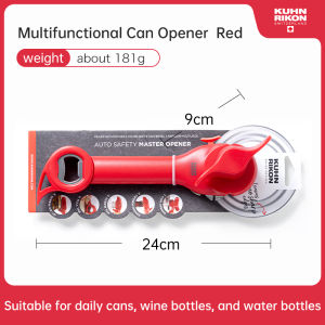 KUHN RIKON Manual Can Opener Multi-function 5-in-1 with Beer Bottle Jar Opener Labor-saving Swiss Design