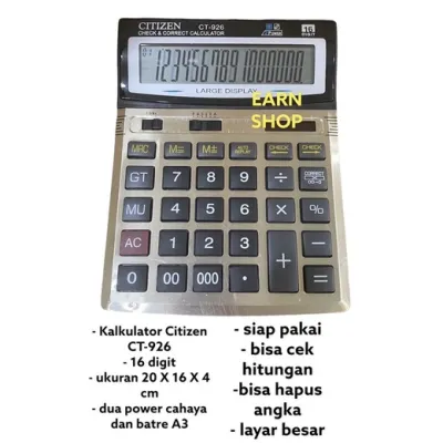 Kalkulator Citizen Besar CT-926 16 Digit | Kalkulator Dagang Besar CT 926