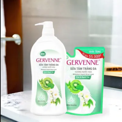 [Tặng túi 450g] Sữa Tắm Trắng Da Gervenne 900g Hương Nước Hoa – Dưỡng Ẩm Thơm Lâu