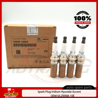 Spark Plug Iridium Hyundai Accent / Eon / i40 / i30 / Tucson / Elantra 18846-10060 SILZKR6B-10E (4PCS)