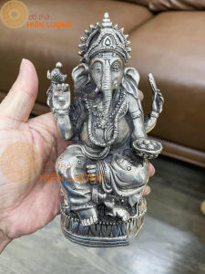 Tượng Phật Voi Ganesha Thái Lan Bằng Đồng Mạ Bạc Các Tư Thế Phong Thủy