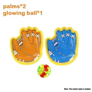 MACRAMEX Luminous Suction Cup Racket Toy Cartoon Hand Eye Coordination Sticky Ball Racket Set with Balls Outdoor Sports Toy Childrens Educational Ball Toys
