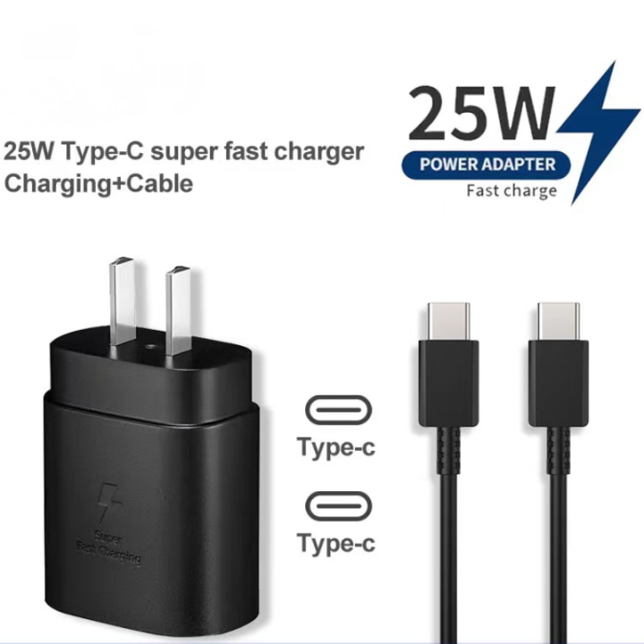 Samsung ดั้งเดิมที่ชาร์จ25W แบบ Adaptor Traveling C 3A ระบบชาร์จ