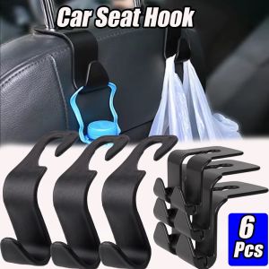6Pcs Car Seat Headrest Hook Multi-functional Headrest Mount Storage Holder Universal Car Seat Double Hooks Car Seat Mobile Phone Holder Auto Seat Hangers Storage Hooks