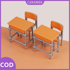CANAMEK✨ 1 Bộ 1:12 Dollhouse phụ kiện thu nhỏ bàn ghế mô hình Lớp Học trang trí đồ chơi thực phẩm Bộ đồ ăn trang trí