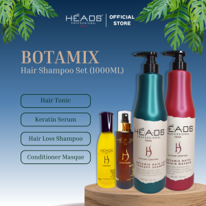 HEADS Botamix Hair Shampoo Set For Fall Hair Frizz Dry & Damaged Hair Oily & Sensitive Scalp (300ml / 1000ml)
