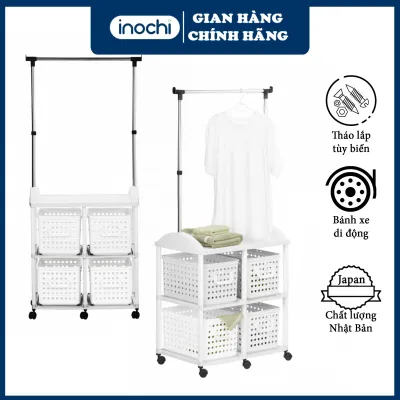 Kệ treo quần áo Tokyo - kệ phơi đồ giặt di động cao cấp inochi chất liệu thép không rỉ và nhựa nguyên sinh kháng khuẩn Ag+sang trọng phù hợp với mọi không gian sống.