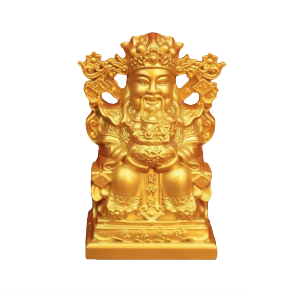 Pajangan Dewa Rezeki Bahan Logam Patung Chai Sen Ye Caisen Dekorasi Rumah Kantor