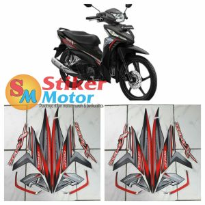 STICKER STRIPING BODI MOTOR HONDA REVO X TAHUN 2020 WARNA MOTOR HITAM