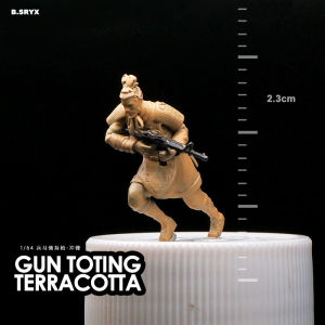 1:64 ature Creative Terracotta Warriors Holding Figurines Resin Micro Model Props Ornaments Sand Table Landscaping Micro Photography
