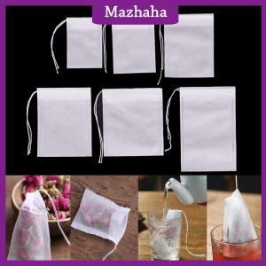 Mazhaha 100Pcs Non-woven Empty Teabags String Heat Seal Filter Paper Herb Tea Bags