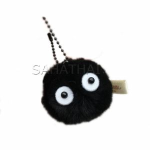นิยมแบบการผิวพิมพ์ดิจิทัล พวงกุญแจลูกปอมๆ ตุ๊กตา สีดำ ผลิตภัณฑ์ของ Hayao Miyazaki สำหรับตุ๊กตา น่ารัก นุ่มๆ พืชไปใจ