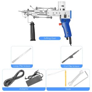 2 in 1 Tufting Gun DIY Carpet Weaving Knitting Machine Flocking Machine Electric Industrial Embroidery Machine Cut Pile Knitting Supplies