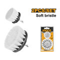 BUILDMATE Ingco 2PCS/SET Soft, Medium, and Hard Bristle Brush Set 1/4" Inch Hex Shank Drill Cleaner Brush Kit - HT2. 