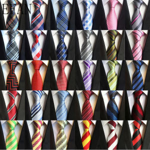 Luxury 8CM Mens Necktie Purple Pink Red White Blue Green Color Stripes Floral Plaid Ties for Man Groom Jacquard Woven Neck Tie for Business Wedding Party