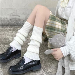 ELES Knitted Jk Socks Socks for Women White Long Calf Socks Leg Covers Autumn and Winter Warm Lolita Pile Socks Lolita