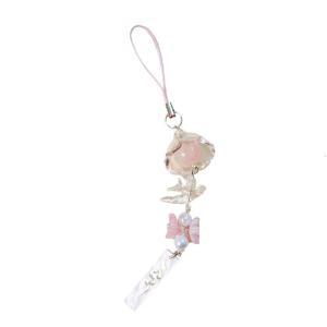 Bird Wind Bell Phone Strap Handmade Beaded Phone Charm Unique Flower Pendant Present for Stylish Women and Art Lovers