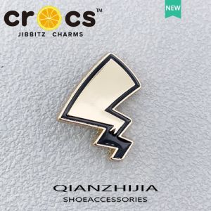 Metal jibbitz cross charm Pikachu Shoe Buckle Silver Pikachu LED Flashing Light Pokémon Shoe Decoration