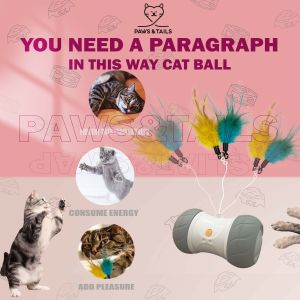 Robotic Cat Toy | Interactive Cat Toy with Ball Feathers | Electric cat toys with sound